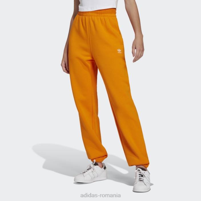 Adidas pantaloni de jogging din fleece adicolor essentials portocalii femei portocale 2JBN10628