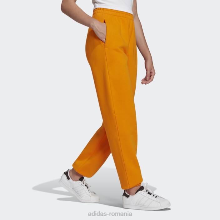 Adidas pantaloni de jogging din fleece adicolor essentials portocalii femei portocale 2JBN10628