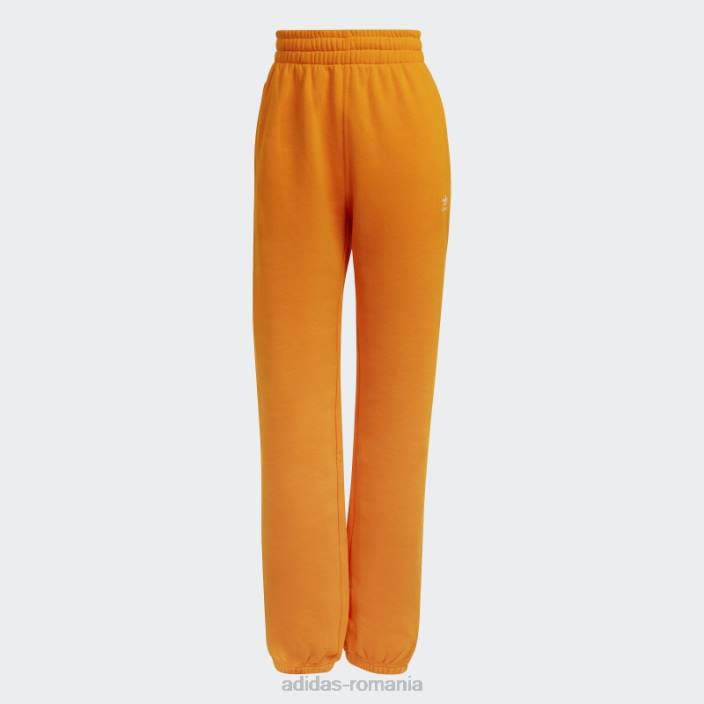 Adidas pantaloni de jogging din fleece adicolor essentials portocalii femei portocale 2JBN10628