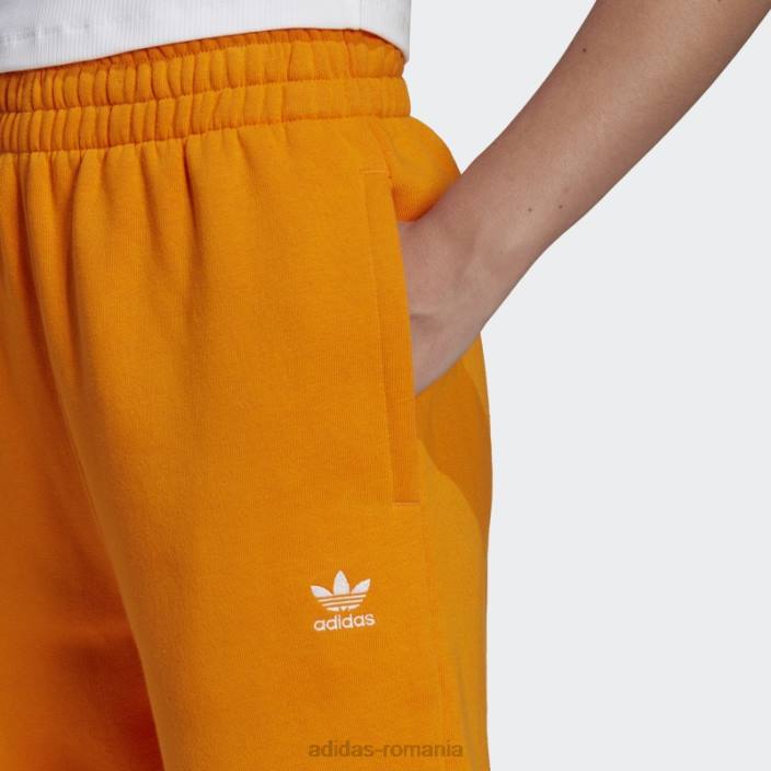 Adidas pantaloni de jogging din fleece adicolor essentials portocalii femei portocale 2JBN10628