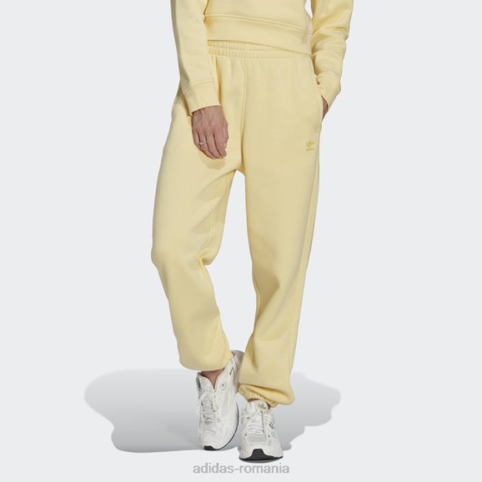 Adidas pantaloni de jogging din fleece yellow essentials femei galben 2JBN10090