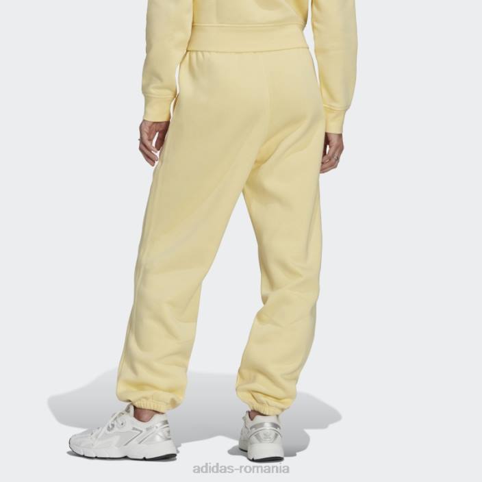 Adidas pantaloni de jogging din fleece yellow essentials femei galben 2JBN10090