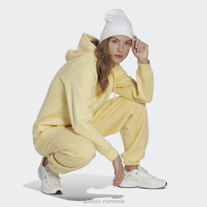Adidas pantaloni de jogging din fleece yellow essentials femei galben 2JBN10090