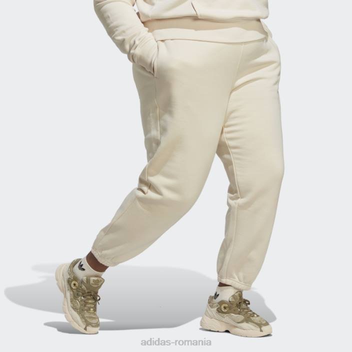 Adidas pantaloni de jogging fleece essentials (plus size) alb femei alb 2JBN9871
