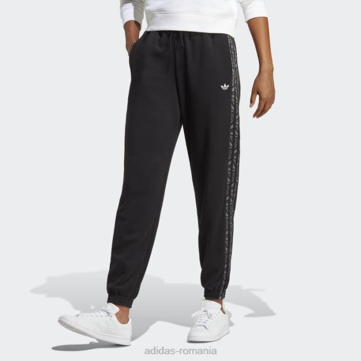 Adidas pantaloni de jogging negri cu imprimeu animal abstract adidas femei negru 2JBN16875