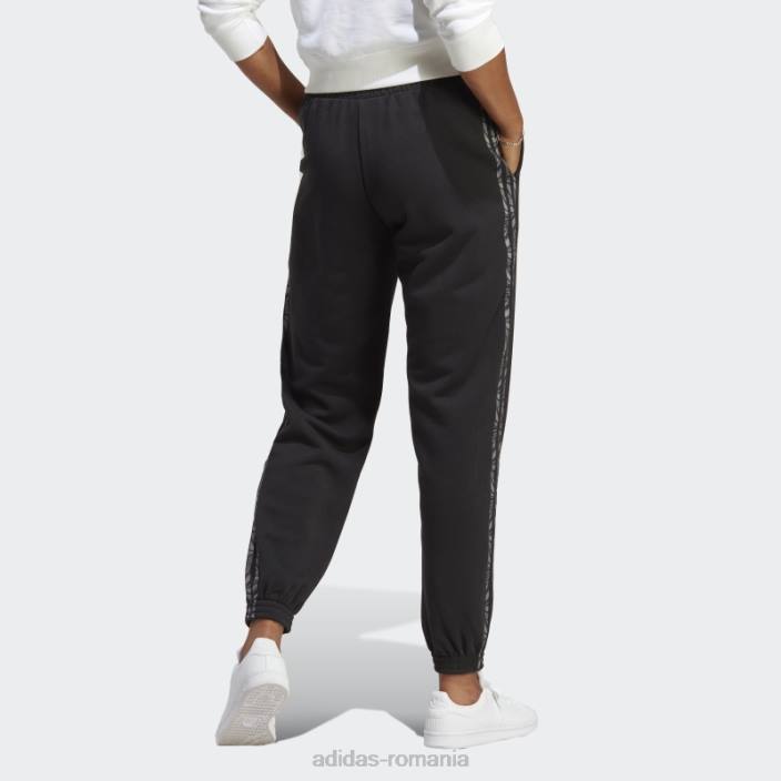 Adidas pantaloni de jogging negri cu imprimeu animal abstract adidas femei negru 2JBN16875
