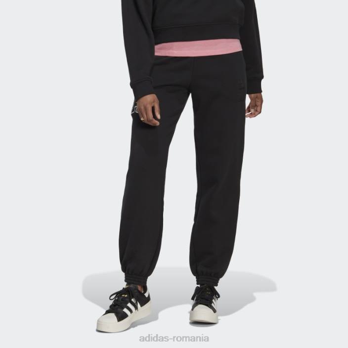 Adidas pantaloni de jogging negri cu manșete Disney femei negru 2JBN2813