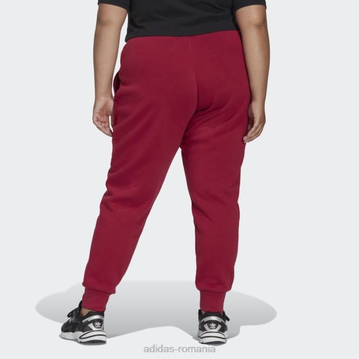 Adidas pantaloni de jogging subțiri din fleece adicolor essentials burgundy (mărime plus) femei Burgundia 2JBN9857