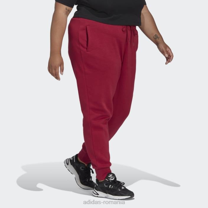 Adidas pantaloni de jogging subțiri din fleece adicolor essentials burgundy (mărime plus) femei Burgundia 2JBN9857