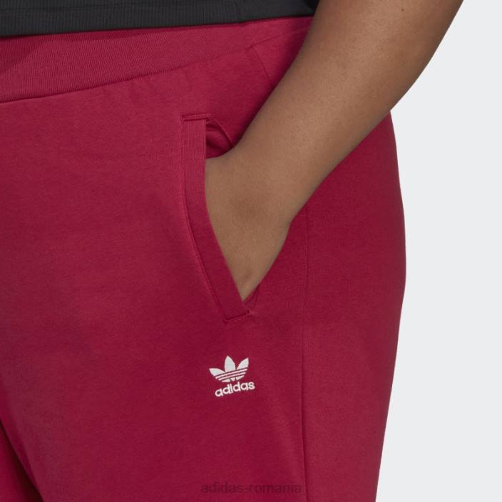 Adidas pantaloni de jogging subțiri din fleece adicolor essentials burgundy (mărime plus) femei Burgundia 2JBN9857