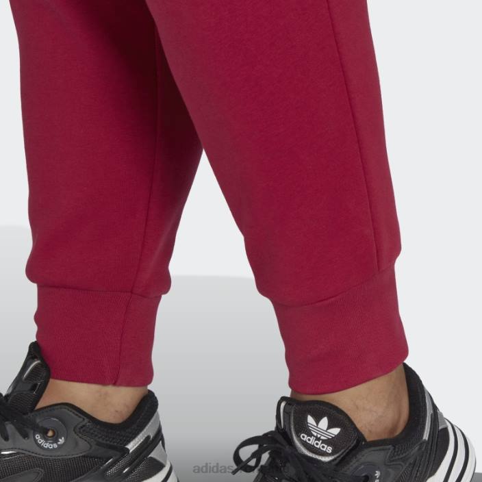 Adidas pantaloni de jogging subțiri din fleece adicolor essentials burgundy (mărime plus) femei Burgundia 2JBN9857