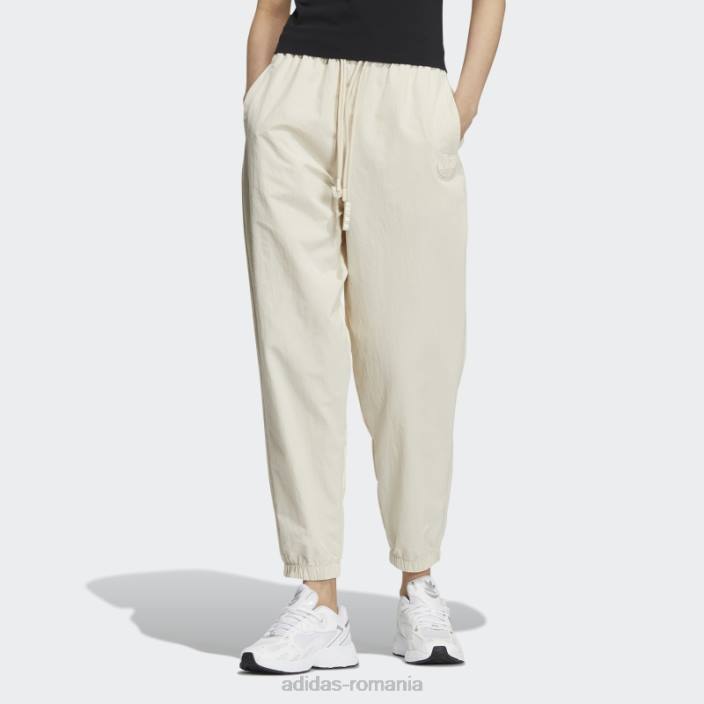 Adidas pantaloni de sport adicolor ivory femei alb fildeș 2JBN2762