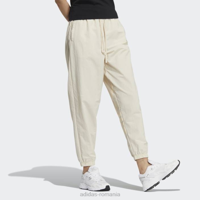 Adidas pantaloni de sport adicolor ivory femei alb fildeș 2JBN2762