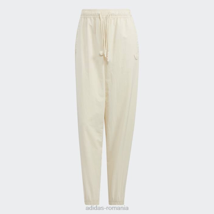 Adidas pantaloni de sport adicolor ivory femei alb fildeș 2JBN2762