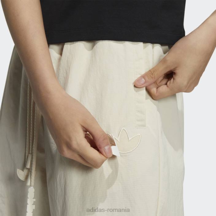 Adidas pantaloni de sport adicolor ivory femei alb fildeș 2JBN2762