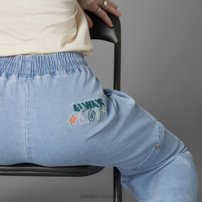 Adidas pantaloni de sport intotdeauna originali din denim spalati albastri dnm femei spălat albastru dnm 2JBN2839
