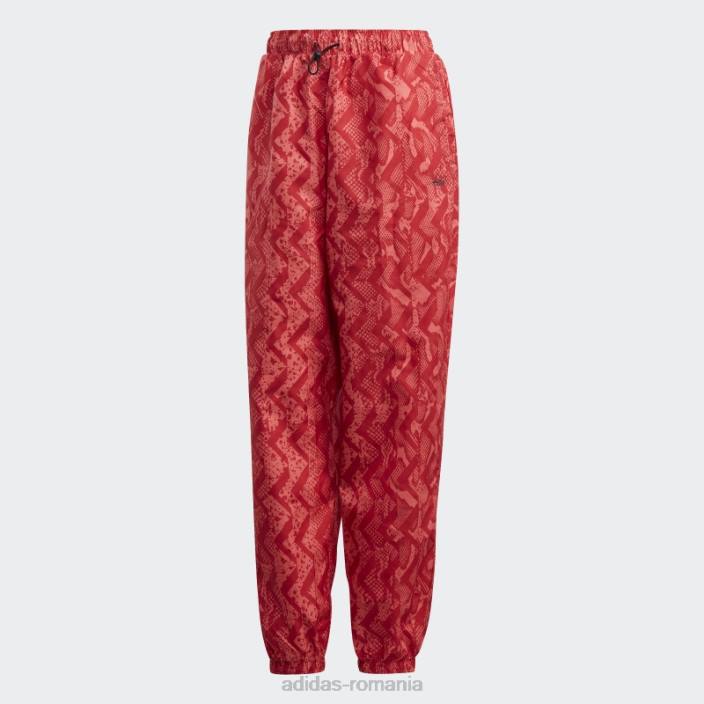 Adidas pantaloni de trening cu imprimeu peste tot, roșu intermitent adidas femei roșu intermitent/stacojiu 2JBN17544