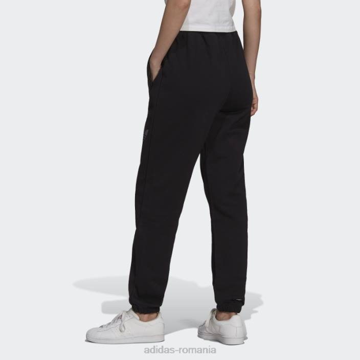 Adidas pantaloni de trening cu mansete, cu trifoil grafic negru adidas femei negru 2JBN3252