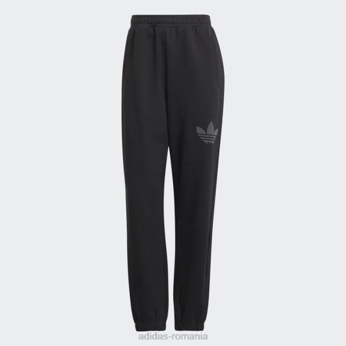 Adidas pantaloni de trening cu mansete, cu trifoil grafic negru adidas femei negru 2JBN3252