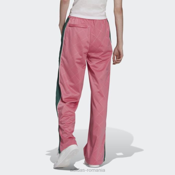 Adidas pantaloni de trening de lux retro trandafir moda femei ton de trandafir/verde 2JBN17557