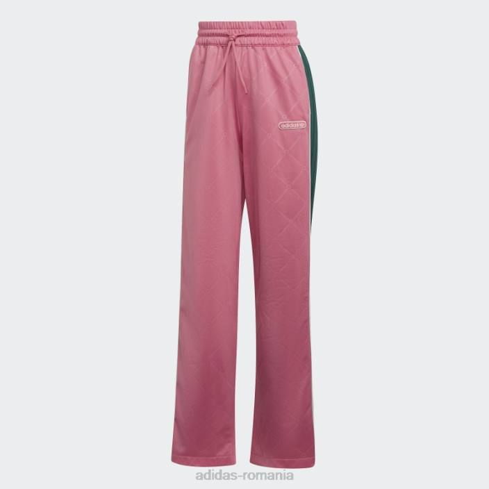 Adidas pantaloni de trening de lux retro trandafir moda femei ton de trandafir/verde 2JBN17557