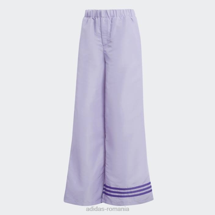 Adidas pantaloni de trening liliac cu picioare late femei liliac 2JBN17423