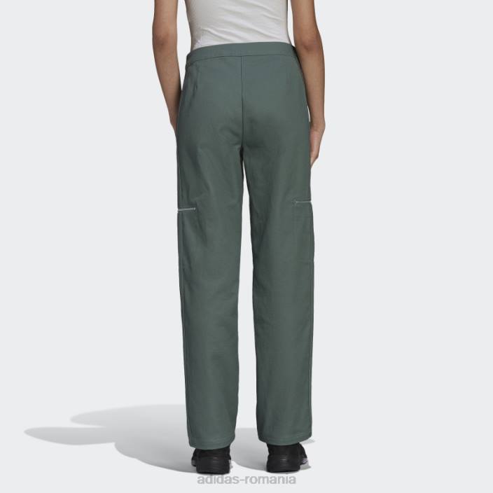 Adidas pantaloni din twill tech emerald femei smarald tehnologie 2JBN2888