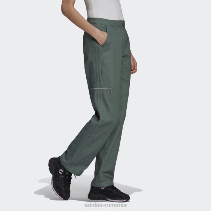 Adidas pantaloni din twill tech emerald femei smarald tehnologie 2JBN2888