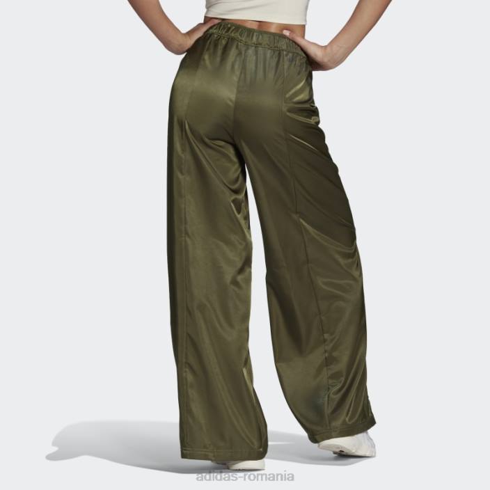 Adidas pantaloni largi din satin olive femei măsline 2JBN10609