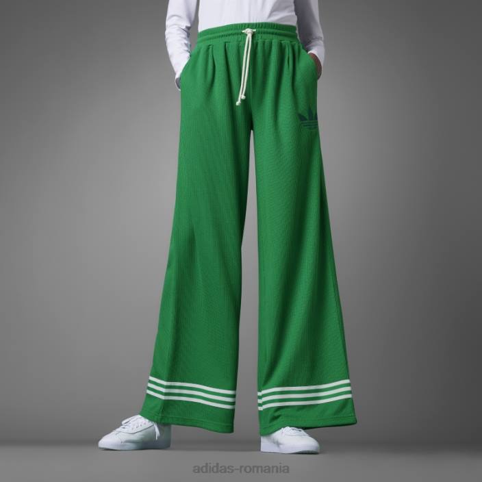 Adidas pantaloni largi tricot adicolor anii 70 verzi femei verde 2JBN2821