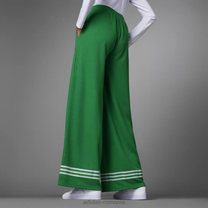 Adidas pantaloni largi tricot adicolor anii 70 verzi femei verde 2JBN2821