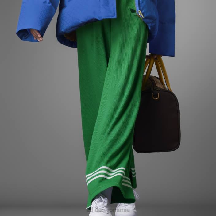 Adidas pantaloni largi tricot adicolor anii 70 verzi femei verde 2JBN2821