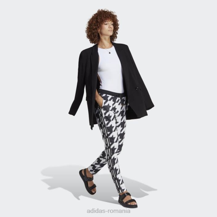 Adidas pantaloni negri din picior de hound sst femei alb negru 2JBN9389