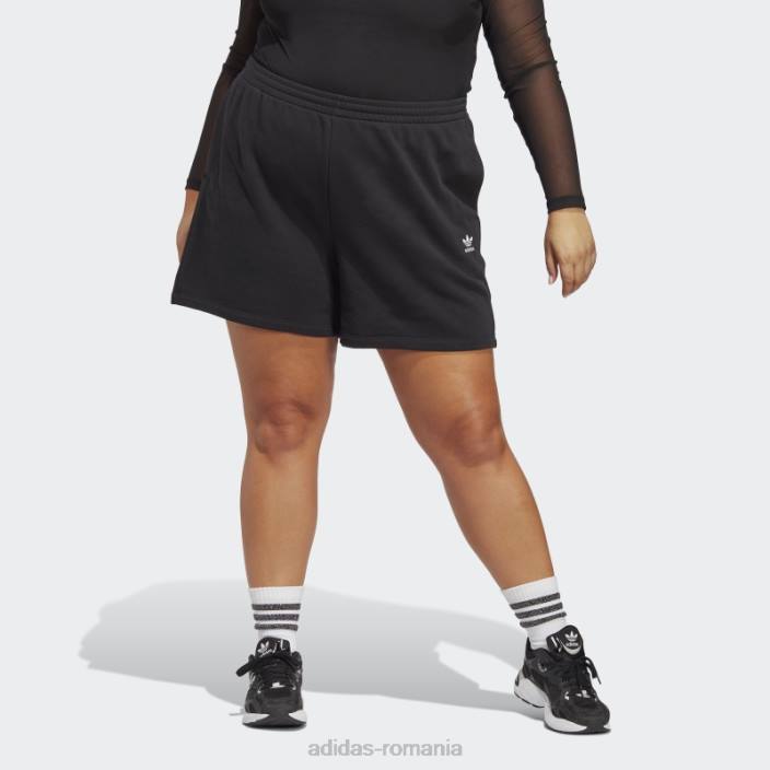 Adidas pantaloni scurți adicolor essentials french terry (marime plus) negri femei negru 2JBN17270