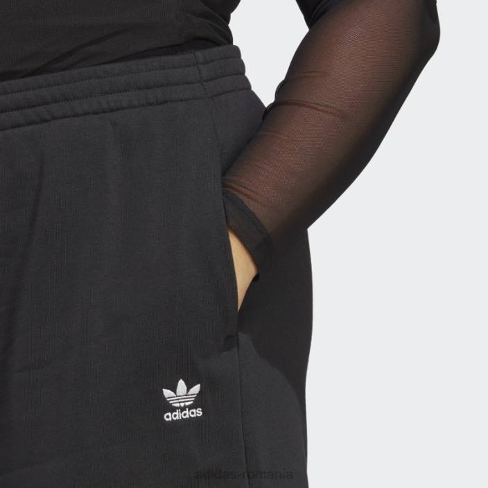 Adidas pantaloni scurți adicolor essentials french terry (marime plus) negri femei negru 2JBN17270