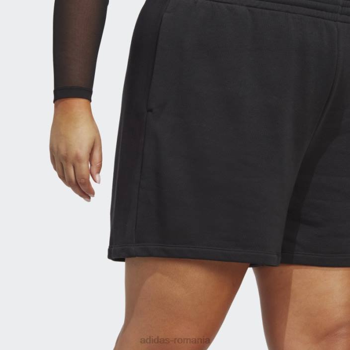 Adidas pantaloni scurți adicolor essentials french terry (marime plus) negri femei negru 2JBN17270