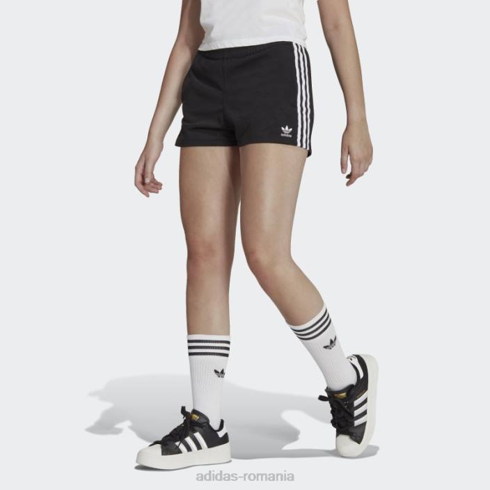 Adidas pantaloni scurți albi cu 3 dungi femei alb negru 2JBN8850