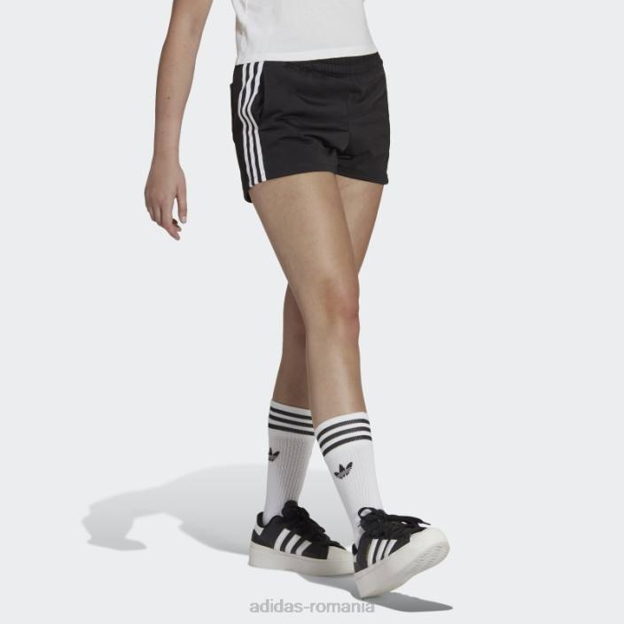 Adidas pantaloni scurți albi cu 3 dungi femei alb negru 2JBN8850
