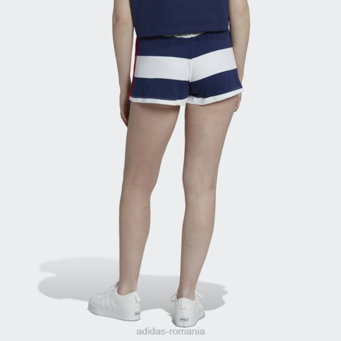 Adidas pantaloni scurți cu dungi cu talie mijlocie cer de noapte femei cer de noapte/alb 2JBN2923