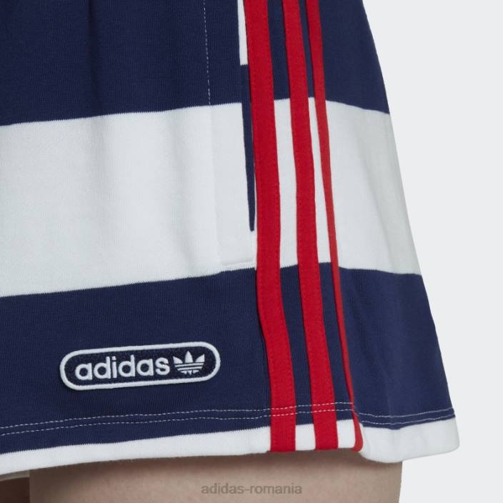 Adidas pantaloni scurți cu dungi cu talie mijlocie cer de noapte femei cer de noapte/alb 2JBN2923