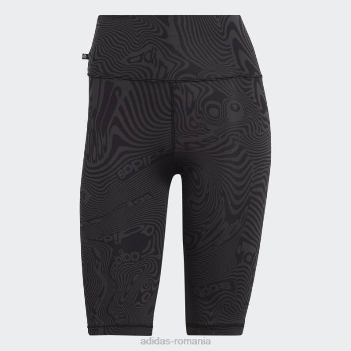 Adidas pantaloni scurți cu imprimeu marmură carbon femei carbon/negru 2JBN9284