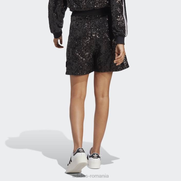 Adidas pantaloni scurți cu paiete versiune albastră negru femei negru 2JBN2581