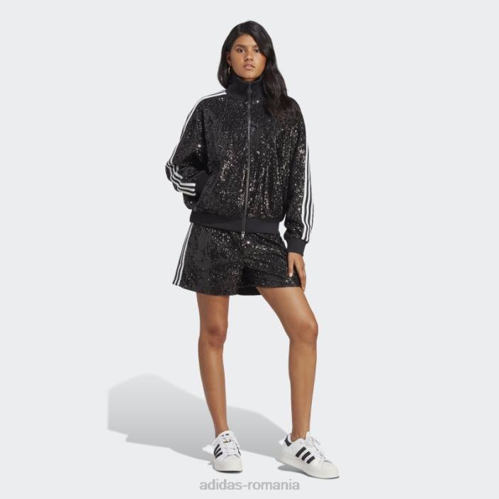 Adidas pantaloni scurți cu paiete versiune albastră negru femei negru 2JBN2581