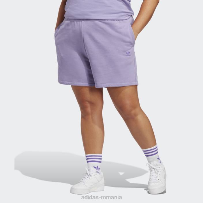 Adidas pantaloni scurți de felpa franțuzească adicolor essentials (mărime plus) liliac femei liliac 2JBN9218