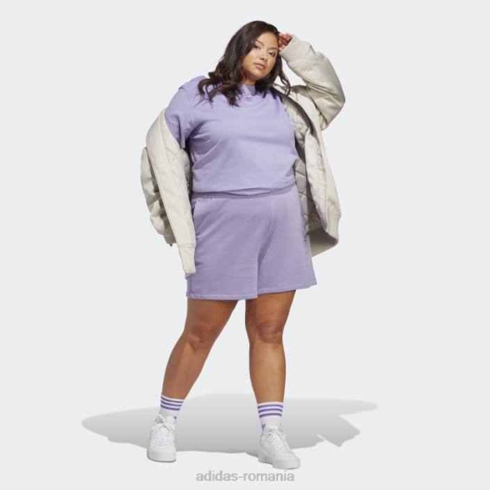 Adidas pantaloni scurți de felpa franțuzească adicolor essentials (mărime plus) liliac femei liliac 2JBN9218