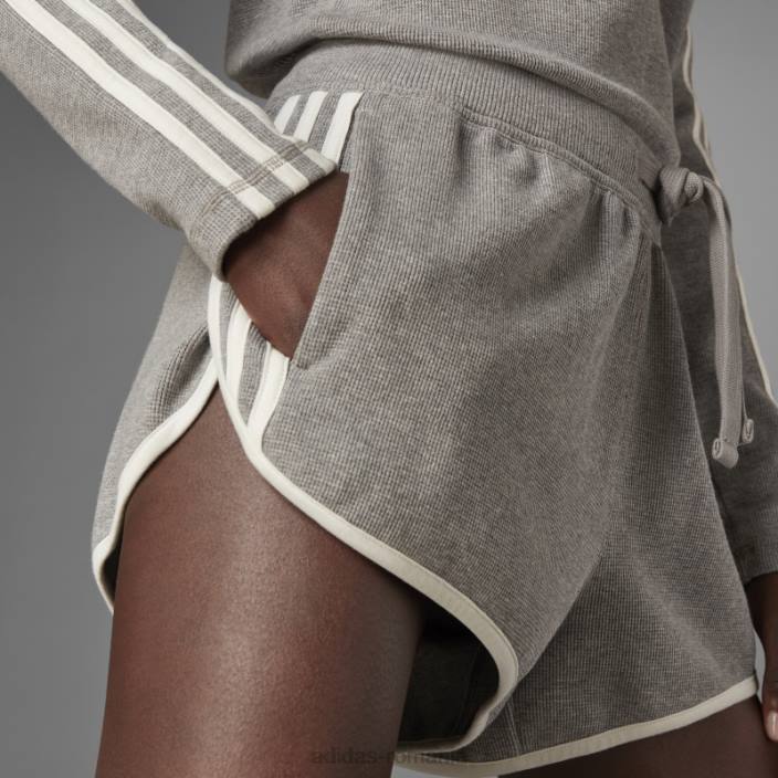 Adidas pantaloni scurți de tip waffle core heather blue femei miezul erica 2JBN9556