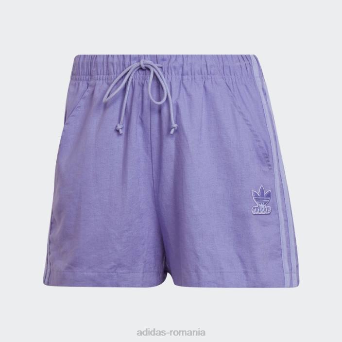 Adidas pantaloni scurți din in violet deschis femei violet deschis 2JBN17558