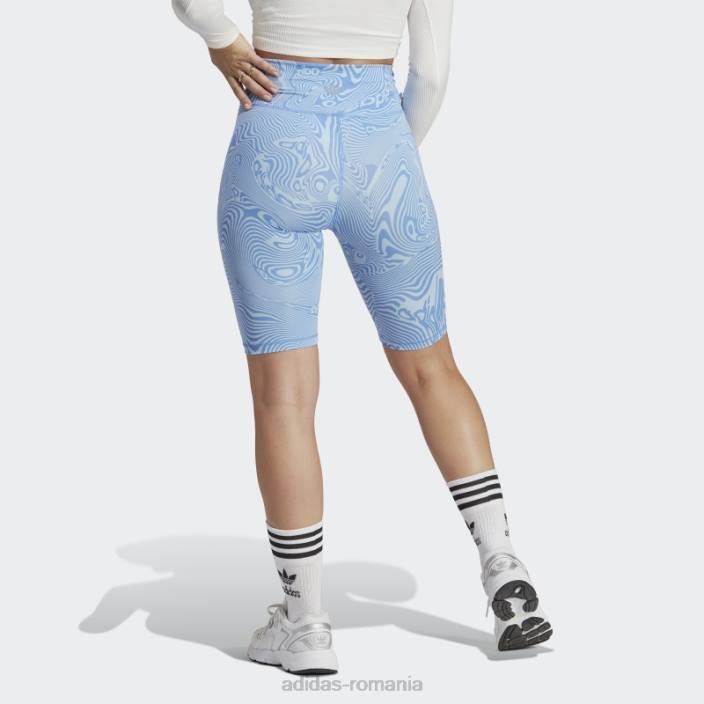 Adidas pantaloni scurți pentru biciclete cu imprimeu marmură sky adidas femei cer albastru 2JBN9744