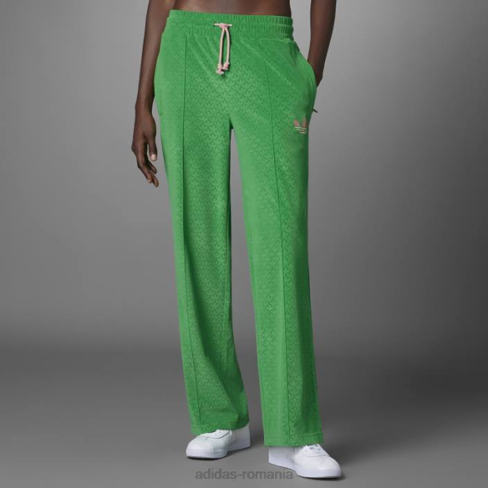 Adidas pantaloni verde adicolor 70s din velur femei verde 2JBN3059