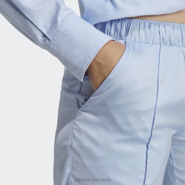 Adidas premium essentials pantaloni din satin albastru alba adidas femei zori albastre 2JBN17004